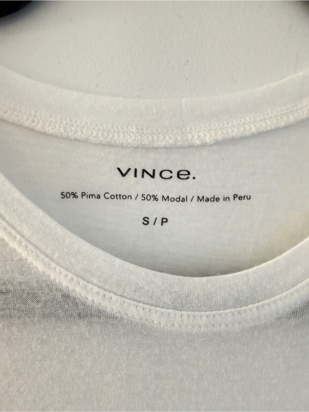 Vince White Pima Cotton Modal Crew Neck Tee | Luxury Essential | Size Small - Picture 3 of 4